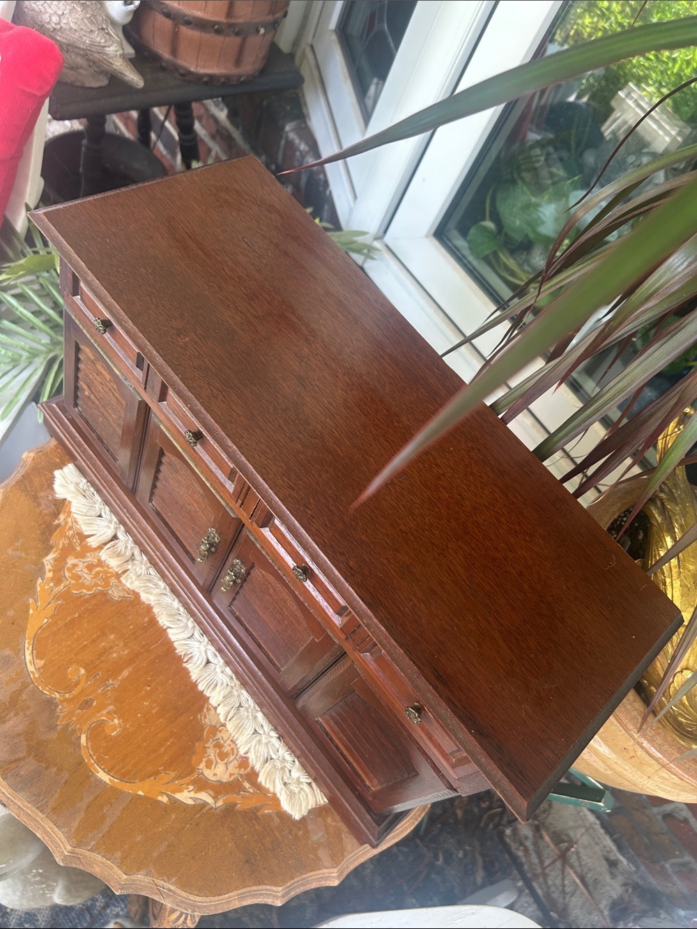 Vintage Wooden Jewelry Box - Picture 2 of 16
